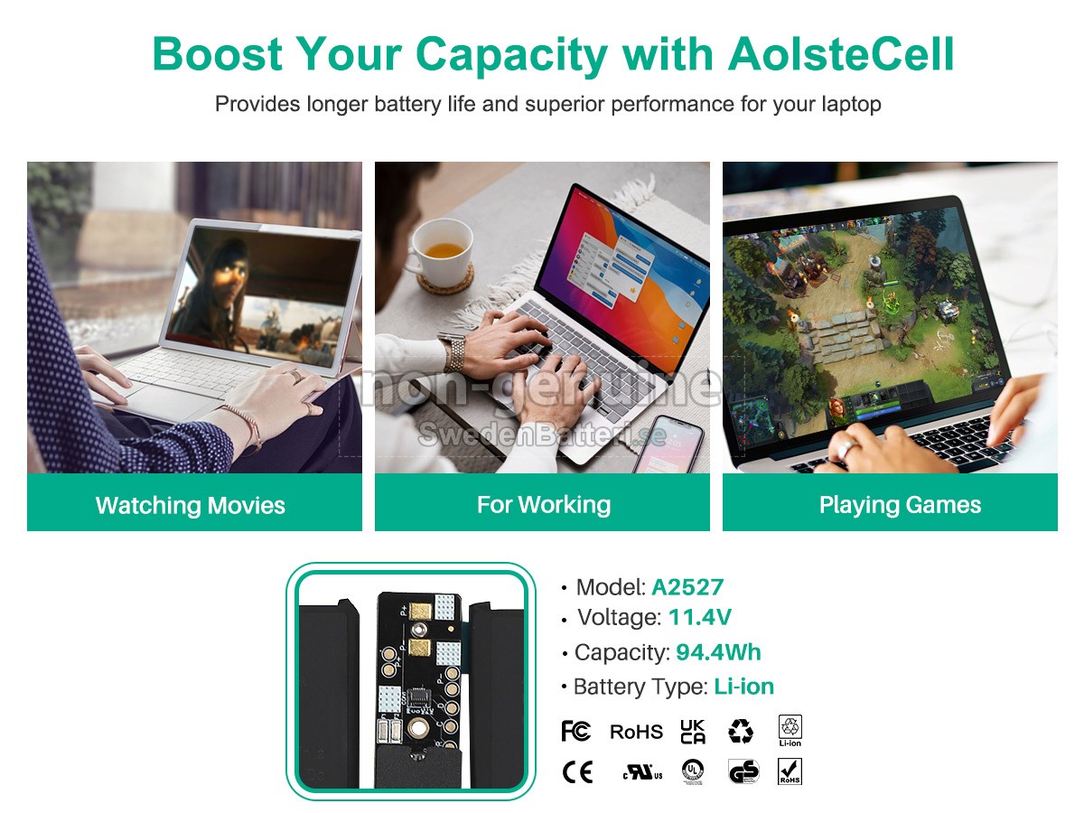 batteri till Apple MacBook Pro 16-inch M1 MAX 10 CPU/24 GPU