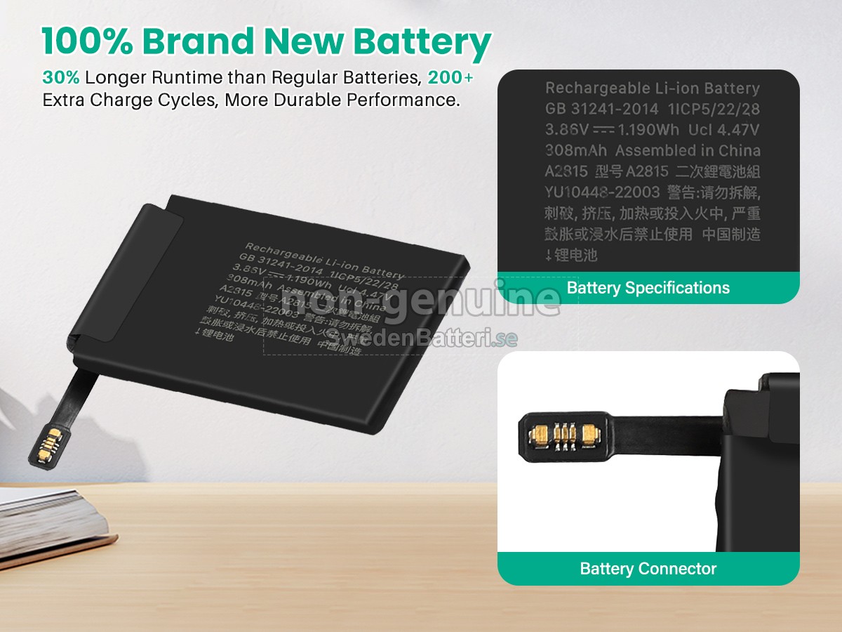 batteri till Apple WATCH 8 CELLULAR 45MM