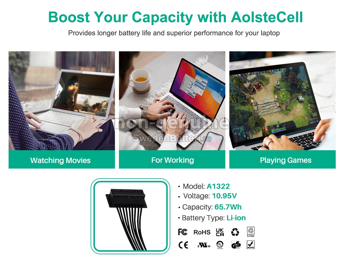 batteri till Apple MacBook Pro Core I5 2.5GHZ 13.3 inch A1278(EMC 2554*)