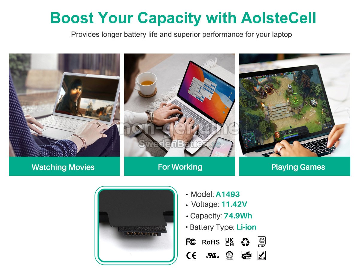 batteri till Apple MacBook Pro Core I5 2.6GHZ 13.3 inch Retina A1502(EMC 2875)