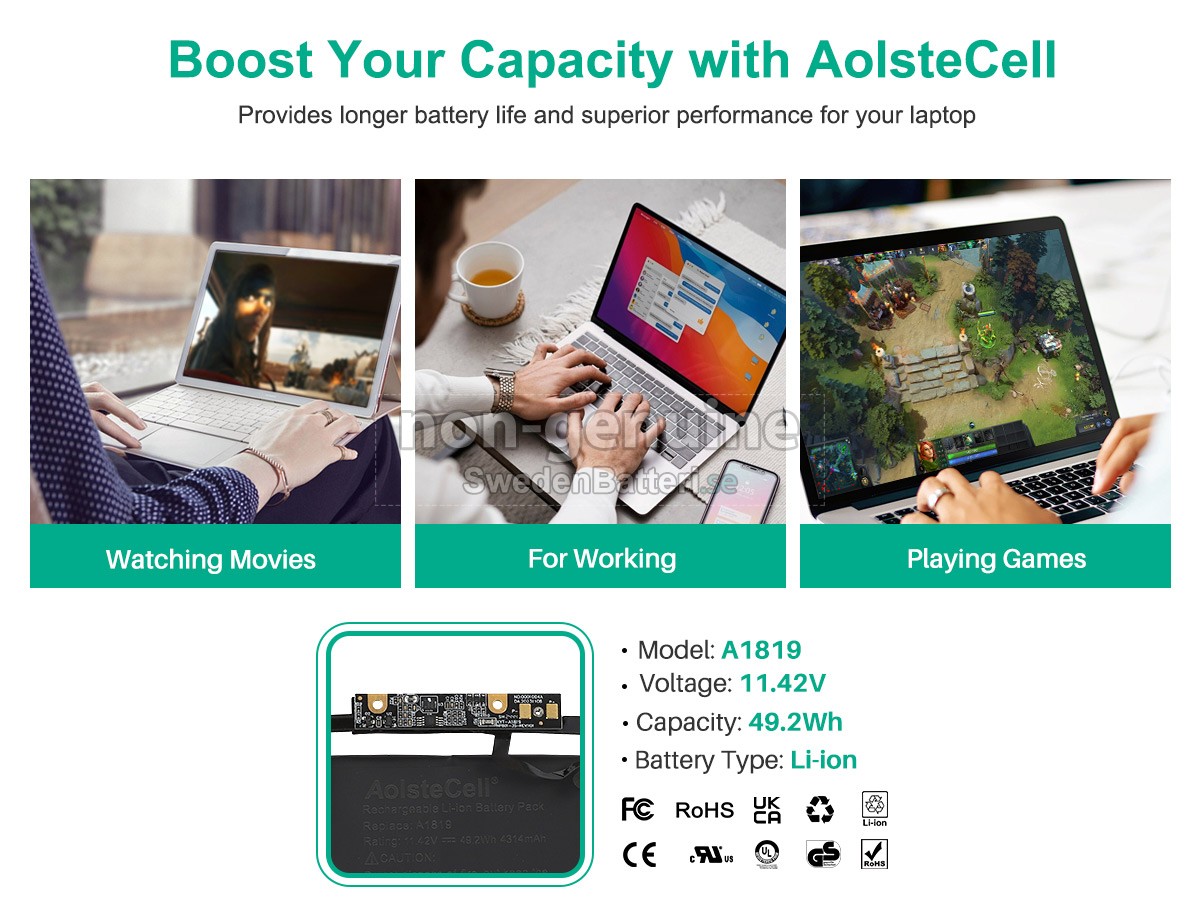 batteri till Apple MacBook Pro Core I5 3.1 13 inch TOUCH A1706(Late 2016)