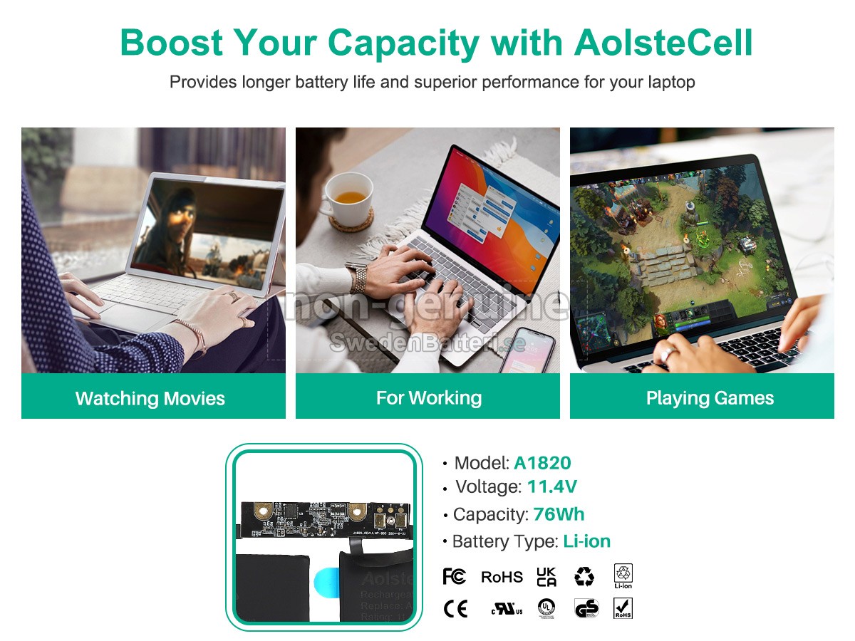 batteri till Apple MacBook Pro Core I7 3.1GHZ 15.4 inch TOUCH A1707(EMC 3162)