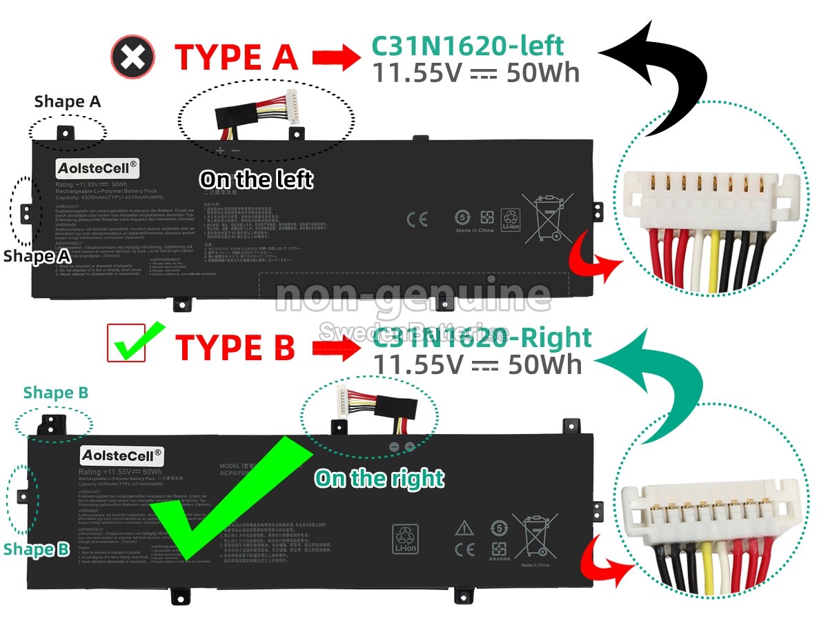 batteri till Asus C31POJ1