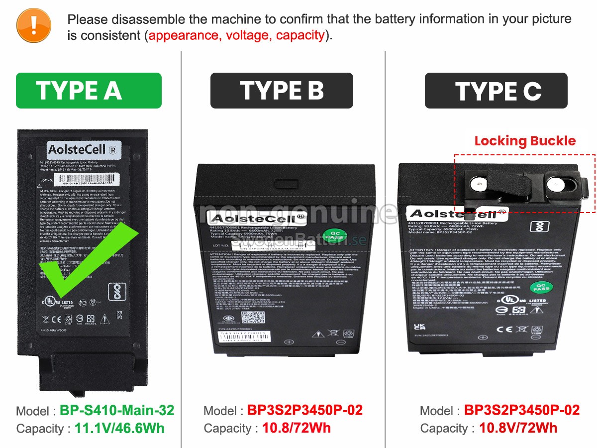 batteri till Getac S410