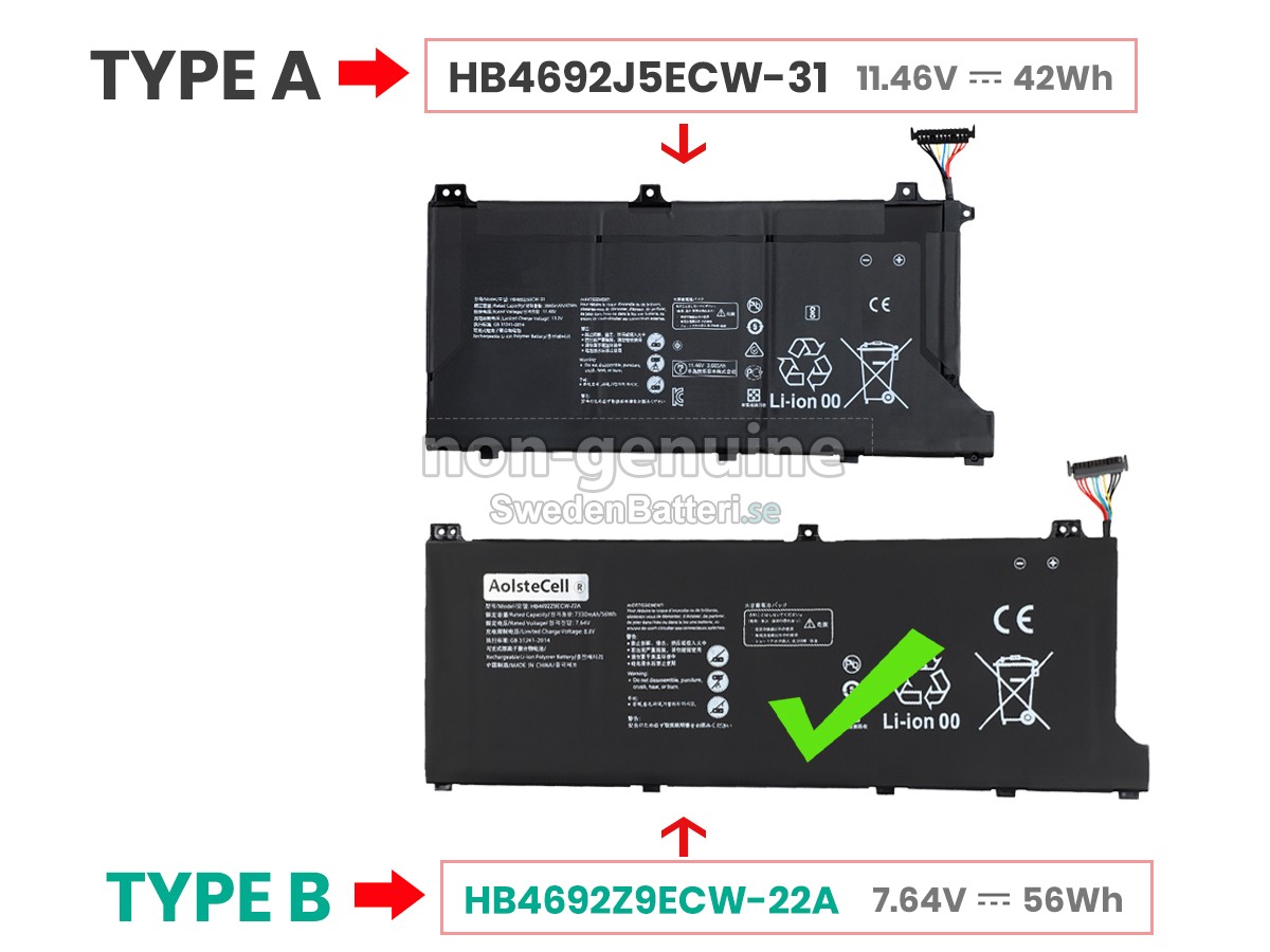 batteri till Huawei MATEBOOK D15 (2020)