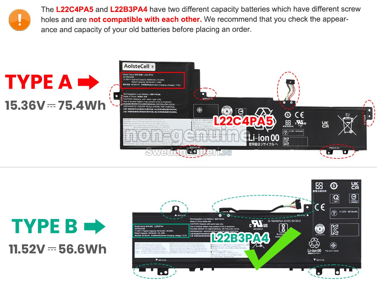batteri till Lenovo IdeaPad SLIM 5 16IRL8-82XF000XUS