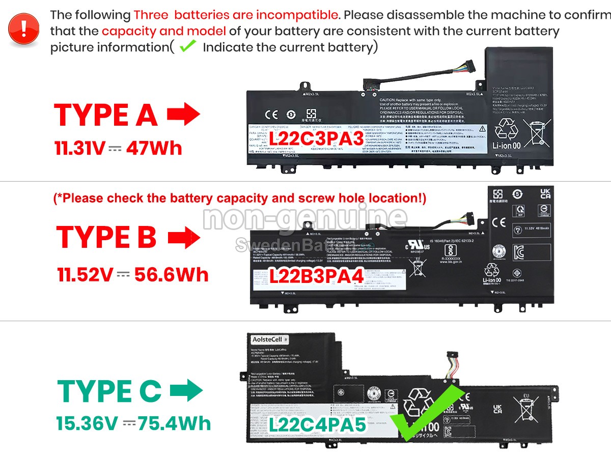 batteri till Lenovo IdeaPad SLIM 5 16ABR8-82XG005XMX