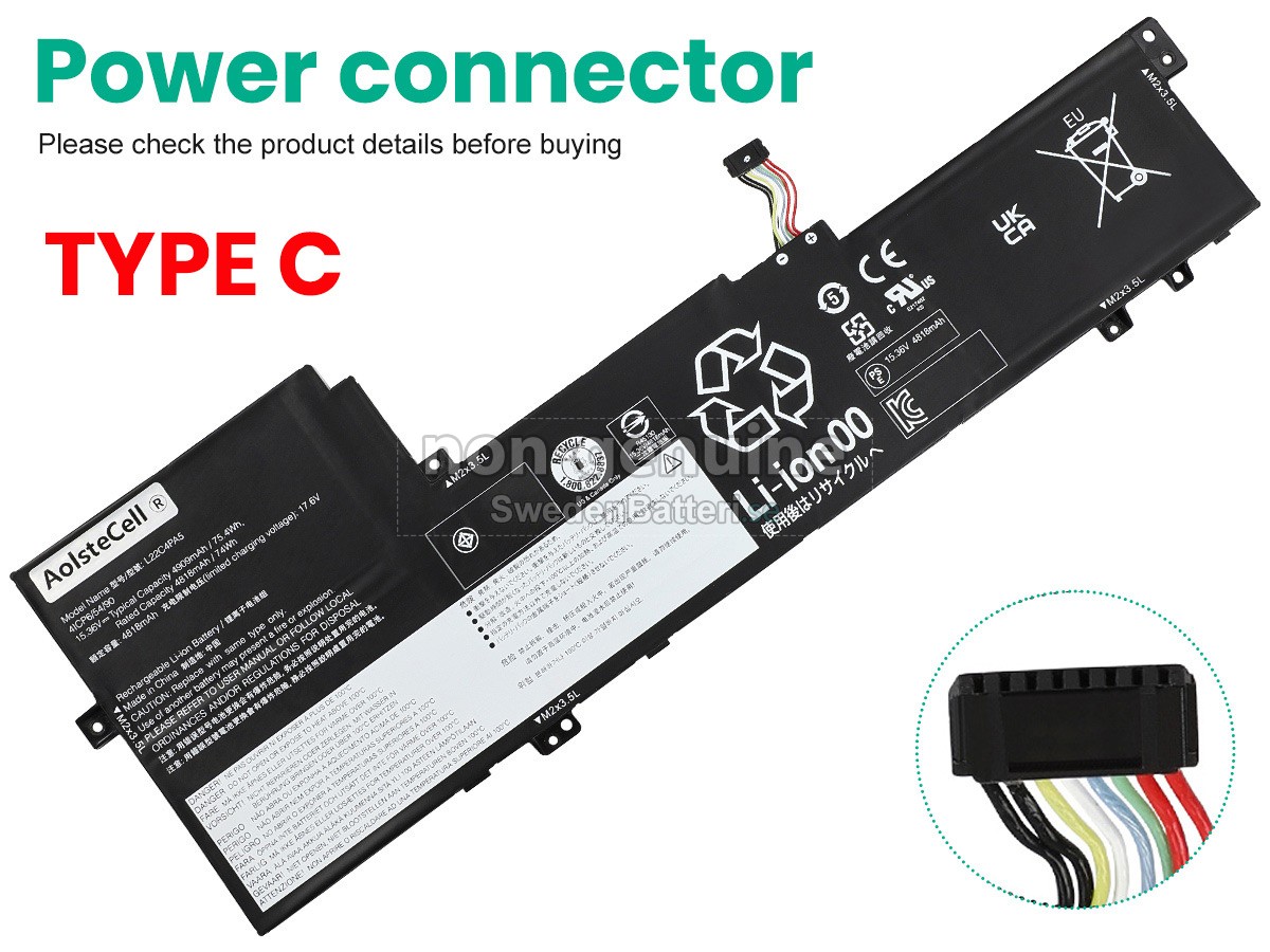 batteri till Lenovo IdeaPad SLIM 5 16ABR8-82XG005XMX