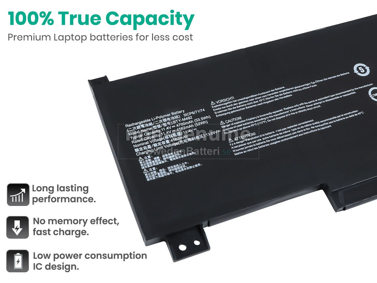 batteri till MSI PRESTIGE 14 A12UC-068ES
