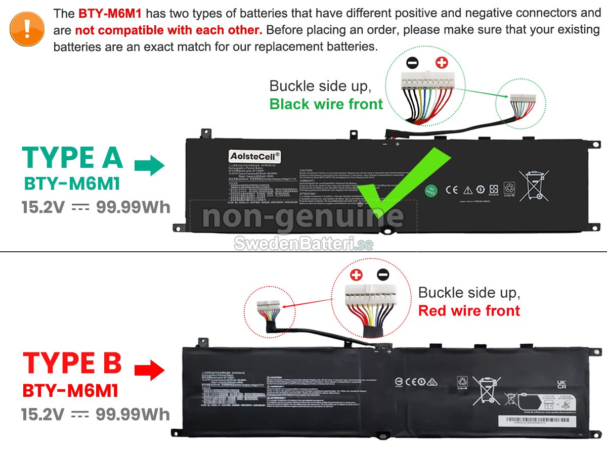batteri till MSI STEALTH GS77 12UHS-045IT